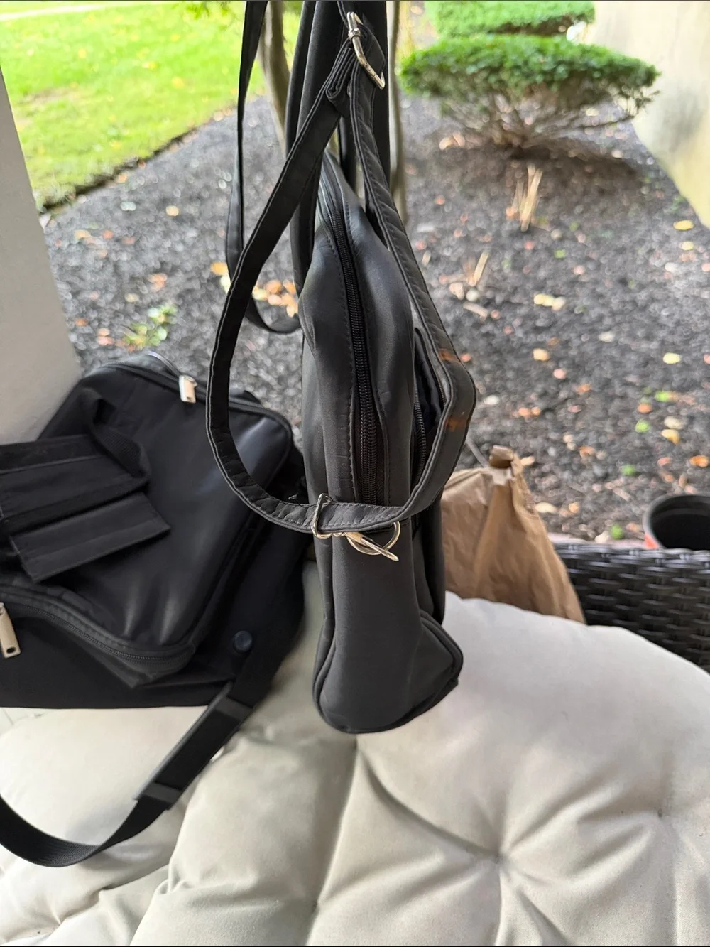 Phenix Black Men's Laptop Bag with Front Organizer Pockets
